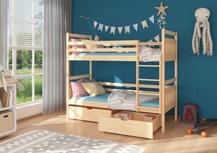 Кровать двухъярусная ADRK Furniture Ada 90x200 см, светло-коричневая цена и информация | Детские кровати | hansapost.ee
