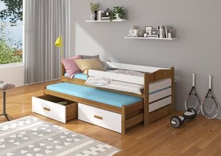 Детская кровать Adrk Furniture Tiarro 80x180 см с боковой защитой, темно-коричневая/белая цена и информация | Детские кровати | hansapost.ee