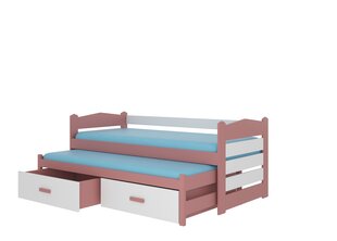 Lastevoodi Adrk Furniture Tiarro 90x200 cm, roosa/valge цена и информация | Детские кровати | hansapost.ee