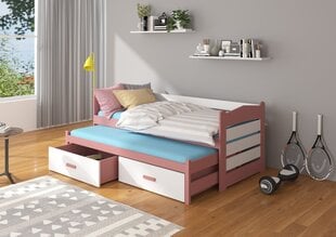 Lastevoodi Adrk Furniture Tiarro 90x200 cm, roosa/valge hind ja info | Lastevoodid | hansapost.ee