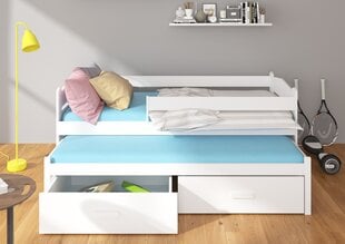 Детская кровать Adrk Furniture Tiarro 90x200 см с боковой защитой, темно-коричневая/белая цена и информация | Детские кровати | hansapost.ee