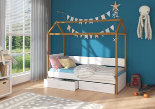 Voodi ADRK Furniture Otello 80x180 cm, valge/pruun цена и информация | Детские кровати | hansapost.ee