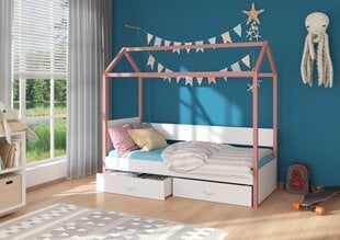 Voodi ADRK Furniture Otello 80x180 cm, roosa/valge цена и информация | Детские кровати | hansapost.ee