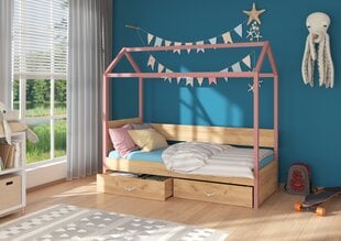 Кровать ADRK Furniture Otello 80x180 см, коричневая/розовая цена и информация | Детские кровати | hansapost.ee