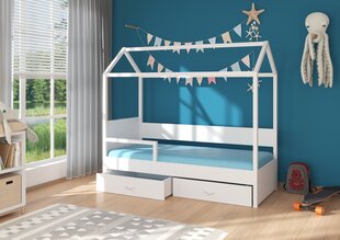 Кровать ADRK Furniture Otello, 80x180 см, с боковой защитой, серая/белая цена и информация | Детские кровати | hansapost.ee