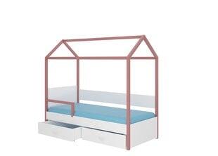 Voodi ADRK Furniture Otello 80x180 cm küljekaitsega, valge/roosa цена и информация | Детские кровати | hansapost.ee