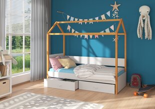 Voodi ADRK Furniture Otello 90x200 cm, hall/pruun цена и информация | Детские кровати | hansapost.ee