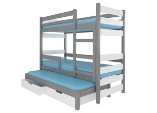 Voodi ADRK Furniture Karlo, hall/valge цена и информация | Детские кровати | hansapost.ee