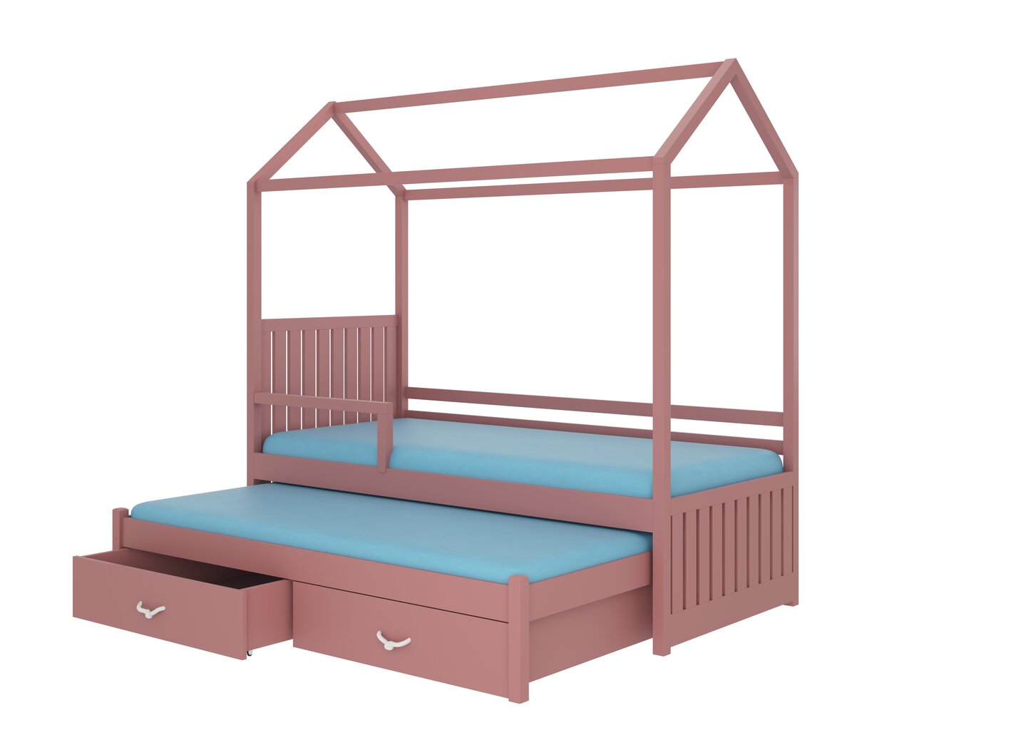 Voodi ADRK Furniture Jonasek külgkaitsega 80x180cm, roosa цена и информация | Lastevoodid | hansapost.ee