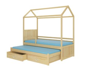 Voodi ADRK Furniture Jonasek külgkaitsega 80x180cm, helepruun цена и информация | Детские кровати | hansapost.ee