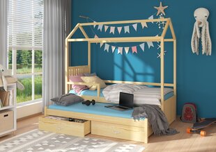 Кровать ADRK Furniture Jonasek с боковой защитой 80x180см, светло-коричневая цена и информация | Детские кровати | hansapost.ee