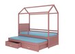 Voodi ADRK Furniture Jonasek külgkaitsega 90x200cm, roosa цена и информация | Lastevoodid | hansapost.ee