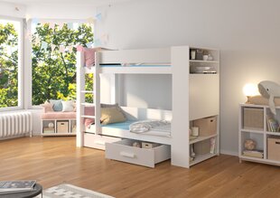 Voodi ADRK Furniture Garet 80x180 cm, valge/helehall hind ja info | Lastevoodid | hansapost.ee