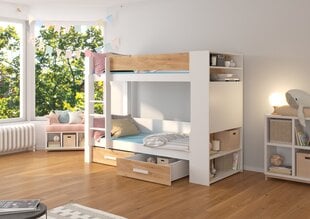 Кровать ADRK Furniture Garet 90x200см, белая/светло-коричневая цена и информация | Детские кровати | hansapost.ee