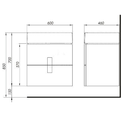 Vannitoakapp valamuga KOLO Twins 60, matt must hind ja info | Vannitoakapid | hansapost.ee