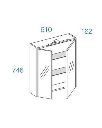 Vannitoa seinakapp peegliga Vincent, 60 cm цена и информация | Vannitoakapid | hansapost.ee