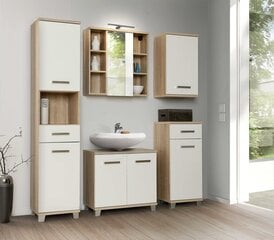 Нижний шкафчик Forte Veris VERZ12-Q34, белый/цвет дуба цена и информация | Шкафчики для ванной | hansapost.ee