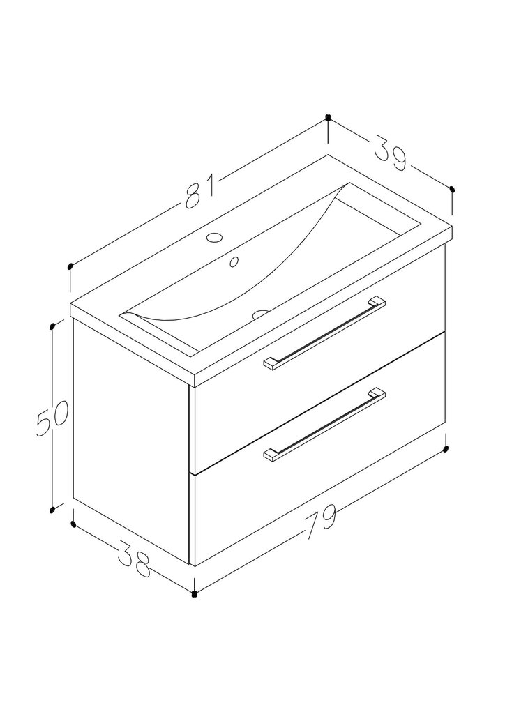 Alumine vannitoakapp RB Bathroom Scandic valamuga 81 cm, hall hind ja info | Vannitoakapid | hansapost.ee