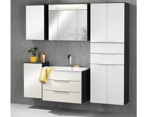 Верхний шкафчик для ванной со светодиодной подсветкой Кара 3D, тёмно-серый/ белый цена и информация | Шкафчики для ванной | hansapost.ee