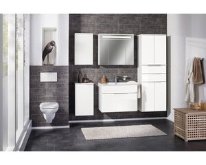 Верхний шкафчик для ванной со светодиодной подсветкой Кара 3D, белый цена и информация | Fackelmann Мебель и домашний интерьер | hansapost.ee