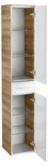 Шкаф-пенал для ванной комнаты Fackelmann Milano 2T1S, светло-коричневый/белый цена и информация | Шкафчики для ванной | hansapost.ee