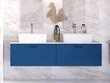 Vannitoakapp Besco Floo 160 koos Slim marble tööpinnaga, sinine/must hind ja info | Vannitoakapid | hansapost.ee