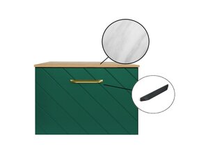 Шкафчик для ванной Besco Floo 60 с Slim marble столешницей, зеленый/черный цена и информация | Шкафчики для ванной | hansapost.ee