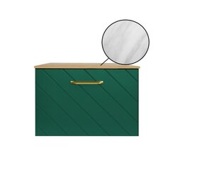 Шкафчик для ванной Besco Floo 60 с Slim marble столешницей, зеленый/золотой цена и информация | Шкафчики для ванной | hansapost.ee
