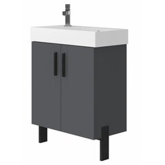 Шкафчик для ванной комнаты с раковиной Manhattan MH-55, серый цена и информация | Шкафчики для ванной | hansapost.ee