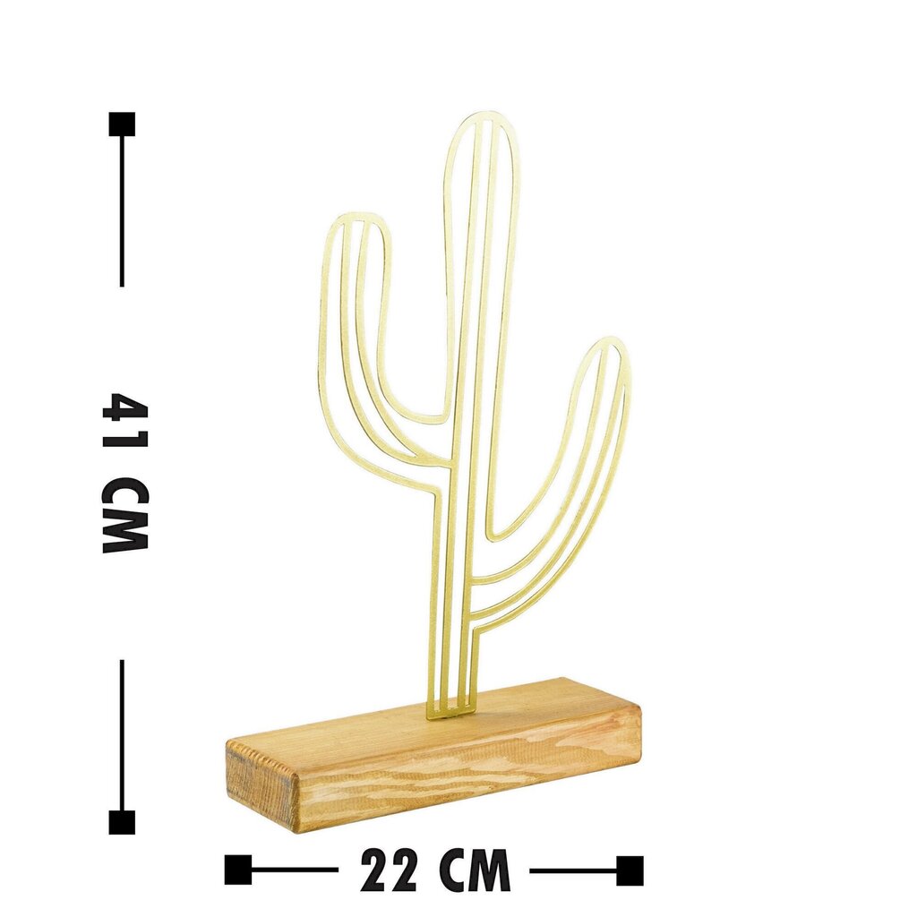 Dekoratiivne kuju Cactus Gold цена и информация | Sisustuselemendid | hansapost.ee