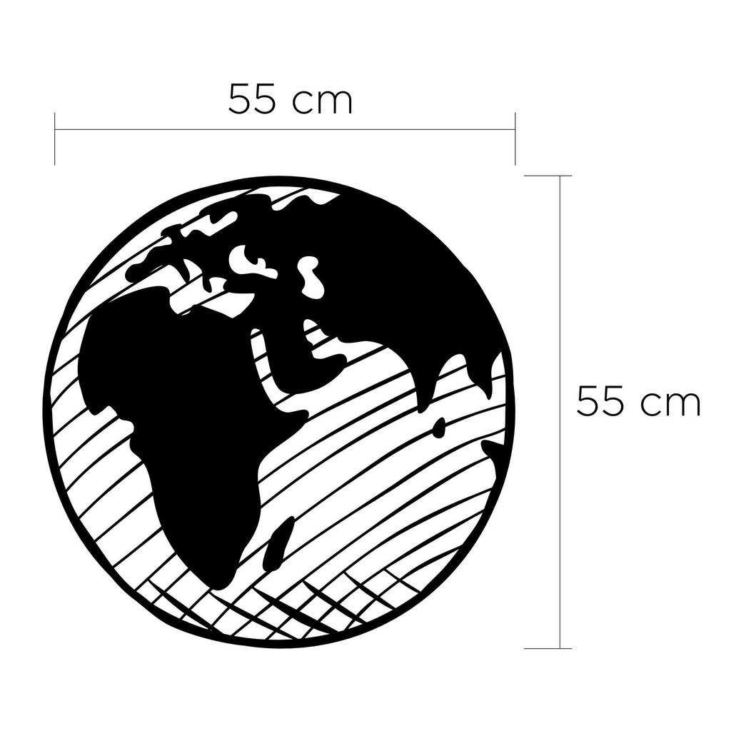 Metallist seinadekoratsioon Our Planet, 55x55 cm hind ja info | Sisustuselemendid | hansapost.ee