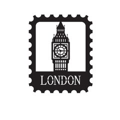 Металлическая декорация на стену London Stamp, 30x37 см цена и информация | Детали интерьера | hansapost.ee