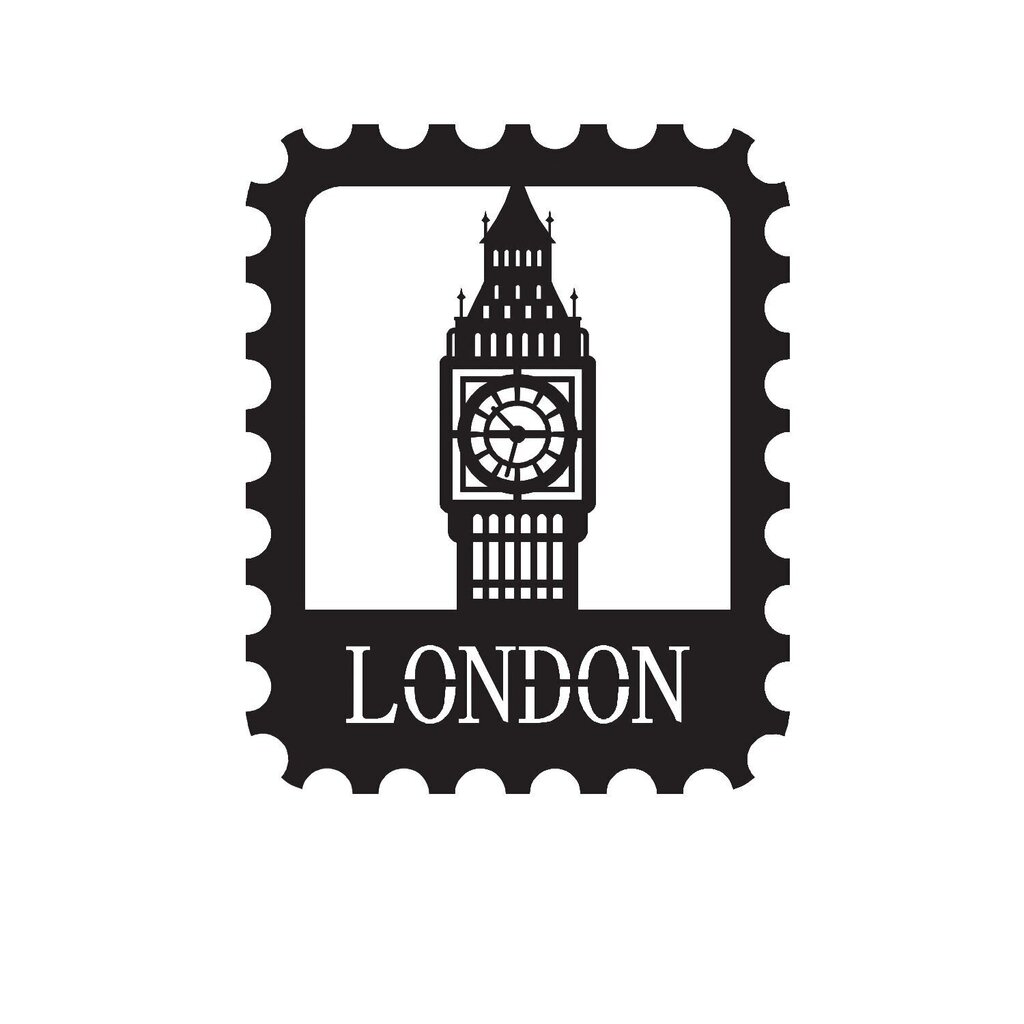 Metallist seinakaunistus London Stamp, 30x37 cm hind ja info | Sisustuselemendid | hansapost.ee