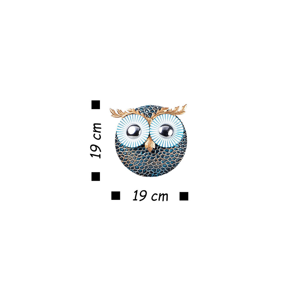 Metallist seinadekoratsioon Owl 3 Silver, 19x19 cm цена и информация | Sisustuselemendid | hansapost.ee