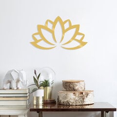 Metallist seinakaunistus Lotus Flower 2 Gold, 60x35 cm hind ja info | Sisustuselemendid | hansapost.ee
