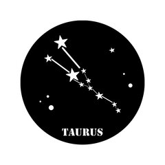 Metallist seinadekoratsioon Taurus Horoscope Black, 48x48 cm hind ja info | Sisustuselemendid | hansapost.ee