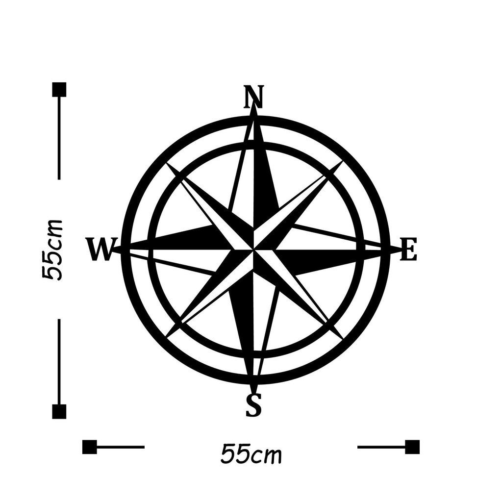 Metallist seinadekoratsioon Compass hind ja info | Sisustuselemendid | hansapost.ee