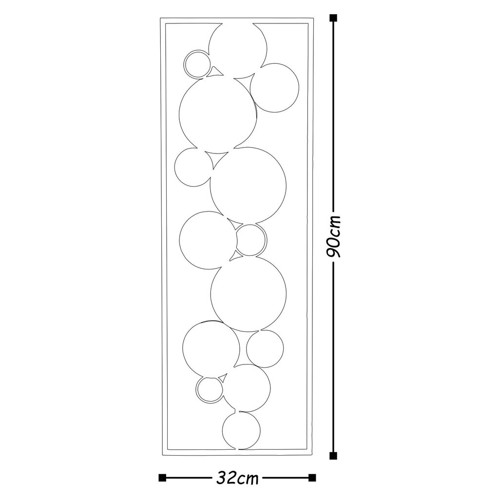 Metallist seinadekoratsioon Space, 90x32 cm hind ja info | Sisustuselemendid | hansapost.ee