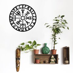 Металлическая декорация на стену Vegvisir 2, 61x61 см цена и информация | Детали интерьера | hansapost.ee