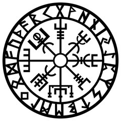 Металлическая декорация на стену Vegvisir 2, 61x61 см цена и информация | Детали интерьера | hansapost.ee