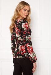 Happy Holly блуза женская AMANDA, черная - с цветочным рисунком цена и информация | Женские блузки, рубашки | hansapost.ee