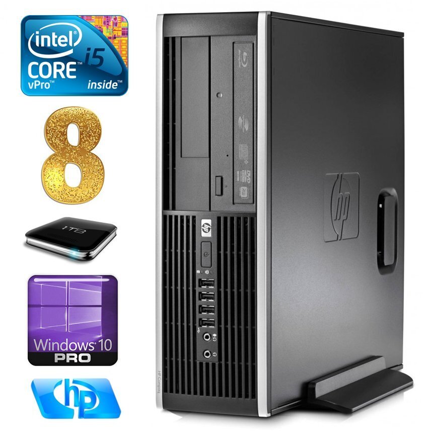 HP 8100 Elite SFF i5-650 8GB 1TB DVD WIN10Pro hind ja info | Lauaarvutid | hansapost.ee