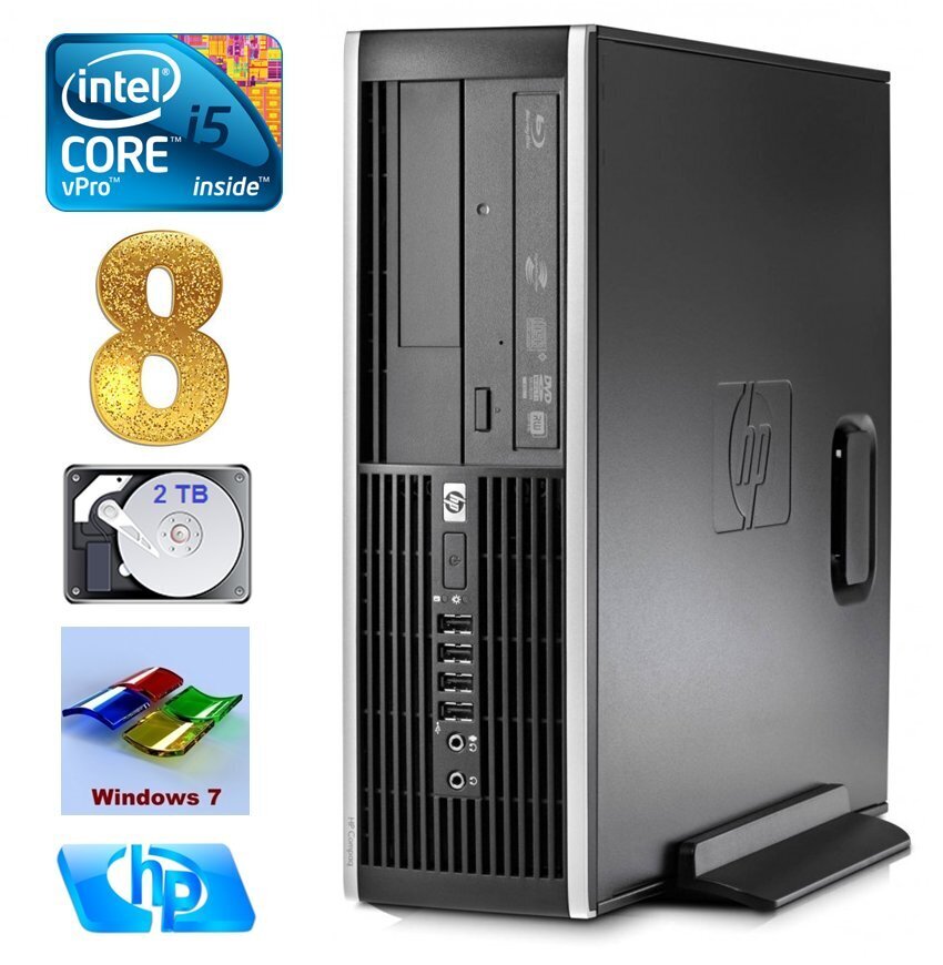 HP 8100 Elite SFF i5-650 8GB 2TB DVD WIN7Pro цена и информация | Lauaarvutid | hansapost.ee