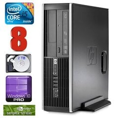 HP 8100 Elite SFF i5-650 8GB 2TB GT1030 2GB DVD WIN10Pro [refurbished] цена и информация | Стационарные компьютеры | hansapost.ee