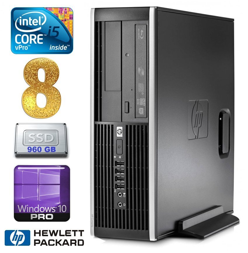 HP 8100 Elite SFF i5-650 8GB 960SSD DVD WIN10Pro цена и информация | Lauaarvutid | hansapost.ee