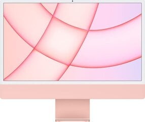 iMac 24” 4.5K Retina, Apple M1 8C CPU, 8C GPU/8GB/256GB SSD/Pink/INT - MGPM3ZE/A цена и информация | Стационарные компьютеры | hansapost.ee