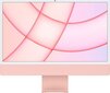 iMac 24” 4.5K Retina, Apple M1 8C CPU, 8C GPU/8GB/256GB SSD/Pink/INT - MGPM3ZE/A hind ja info | Lauaarvutid | hansapost.ee