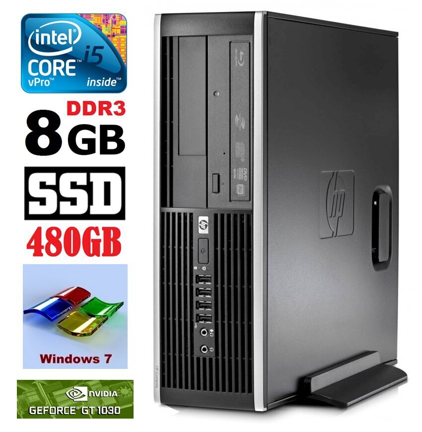 HP 8100 Elite SFF i5-650 8GB 480SSD GT1030 2GB DVD WIN7Pro [refurbished] цена и информация | Lauaarvutid | hansapost.ee