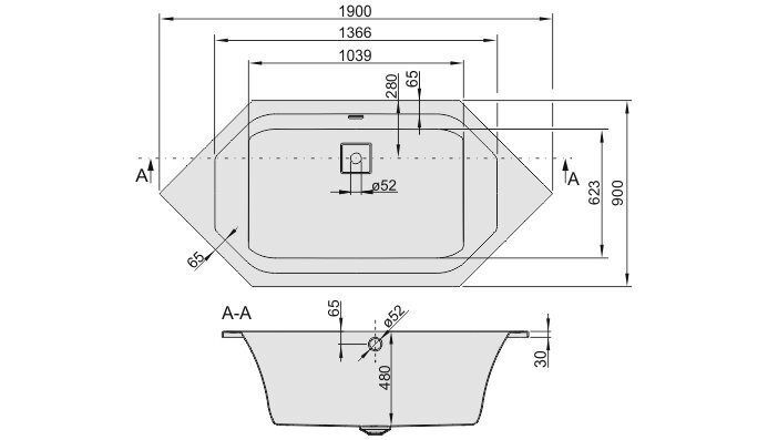 Vann Sanplast Space Line W6k/SPACE hind ja info | Vannid | hansapost.ee