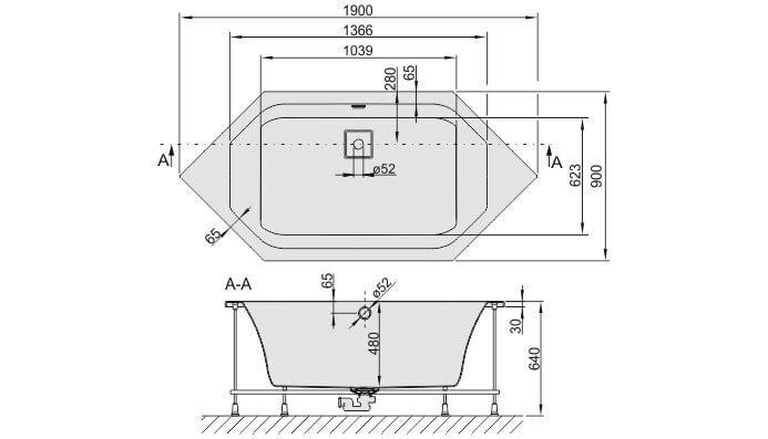 Vann Sanplast Space Line W6k/SPACE hind ja info | Vannid | hansapost.ee